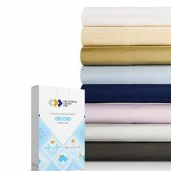 Outlet 🌟 100% Cotton Fitted Sheet Separate | Striped 500 Thread Count with Deep Pockets by California Design Den 🧨 -Sheets & Pillowcases Sales Shop unnamed file 80