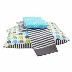 Top 10 โ๏ธ Bacati - Elephants Aqua Lime Gray 3 pc Toddler Bed Sheet Set ๐งจ