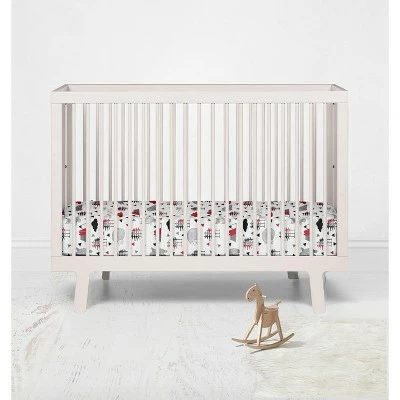 Promo π Bacati - Woodland Animals Red Black Gray Printed 100 percent Cotton Universal Baby US Standard Crib or Toddler Bed Fitted Sheet π 3 Promo π Bacati - Woodland Animals Red Black Gray Printed 100 percent Cotton Universal Baby US Standard Crib or Toddler Bed Fitted Sheet π - Image 3