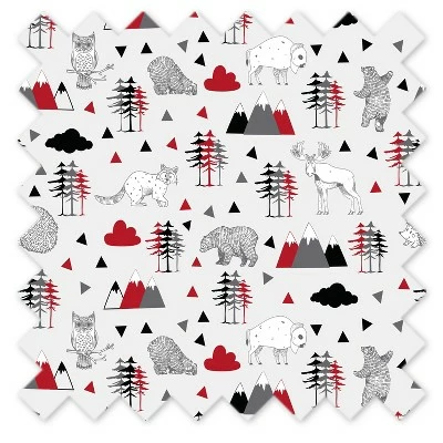 Promo π Bacati - Woodland Animals Red Black Gray Printed 100 percent Cotton Universal Baby US Standard Crib or Toddler Bed Fitted Sheet π 4 Promo π Bacati - Woodland Animals Red Black Gray Printed 100 percent Cotton Universal Baby US Standard Crib or Toddler Bed Fitted Sheet π - Image 4