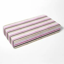Cheap ⭐ Bacati - Multicolor Stripes Pink Fuschia Beige Chocolate 100 percent Cotton Universal Baby US Standard Crib or Toddler Bed Fitted Sheet 🧨