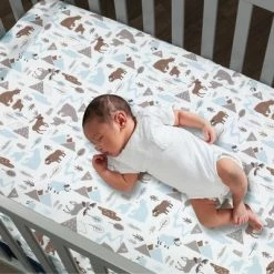 Cheapest 😀 Lambs & Ivy Big Sky Woodland Animals 100% Cotton Fitted Baby Crib Sheet 🔥