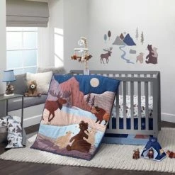 Cheapest 😀 Lambs & Ivy Big Sky Woodland Animals 100% Cotton Fitted Baby Crib Sheet 🔥 -Sheets & Pillowcases Sales Shop unnamed file 884