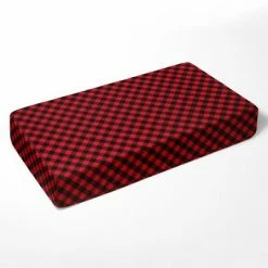 Coupon 🎉 Bacati - Lumberjack Red Black Checks Plaids Printed 100 percent Cotton Universal Baby US Standard Crib or Toddler Bed Fitted Sheet 🔥