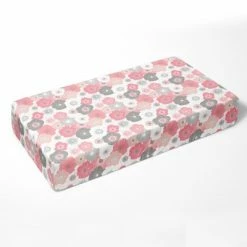 Deals 🛒 Bacati - Floral Printed Coral Gray 100 percent Cotton Universal Baby US Standard Crib or Toddler Bed Fitted Sheet 🛒