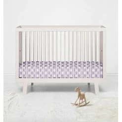 Hot Sale 🔔 Bacati - Check Plaids Printed Purple 100 percent Cotton Universal Baby US Standard Crib or Toddler Bed Fitted Sheet 😀 -Sheets & Pillowcases Sales Shop unnamed file 903
