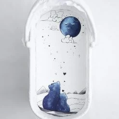 Buy ✨ JumpOff Jo Fitted Bassinet Sheet, Flexible Fit Bassinet Sheet for Oval, Rectangle, Hourglass Standard Sized Mattresses, 16" x 32", Mama Bear Blue 🎁