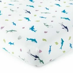 Budget 💯 WildKin Shark Attack 100% Cotton Fitted Crib Sheet 🧨