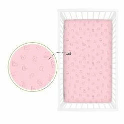 Hot Sale 👏 KeaBabies Cotton Crib Sheets, (ABC Land Rose) 🔔