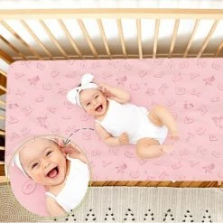 Hot Sale 👏 KeaBabies Cotton Crib Sheets, (ABC Land Rose) 🔔 -Sheets & Pillowcases Sales Shop unnamed file 964