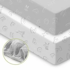 Cheapest 🎉 KeaBabies Cotton Crib Sheets (ABC Land Cloud) 🧨