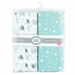 Best Sale ❤️ Luvable Friends Unisex Baby Fitted Crib Sheet, Boy Basic Elephant, One Size 🤩